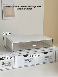 Large Capacity Transparent Desktop Drawer Stationery Storage Box Creative Multi-Functional Office Desk Dustproof Pen Holder