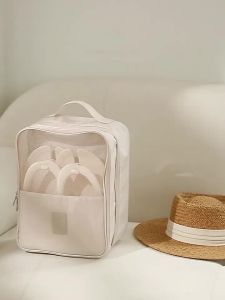 [ Portable 2-3 Double ] Travel Shoe Storage Bag Large Capacity Multi-Functional Dustproof Portable for Multiple Pairs