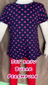 SET LEGGINGS BUDAK PEREMPUAN SIZE 2-8 100% COTTON GIRLS TOPS CLOTHING SETS BAJU SIANG SELUAR LEGGING BUDAK PEREMPUAN