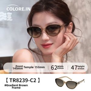 Colore.in | Polarized Brown Cat Eye Sunglasses For Women Square Round Faces
