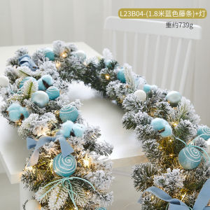 Christmas Decorative Fern Branches Glowing Velvet Flocking Creative Atmosphere Christmas Tree Flower Ring Scene Arrangement Decoration
