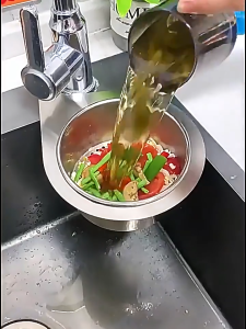 ตะกร้ากรองเศษอาหาร กรองเศษอาหาร ที่กรองเศษอาหาร ตะกร้าล้างผัก ตะแกรงกรองเศษอาหาร