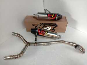 knalpot racing norifumi rv-1 doubel silincer silinser pnp crf klx dtracker wr155 suara bass gahar