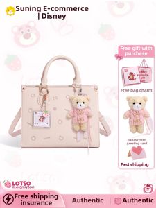 Disney | Strawberry Bear Tote Bag Womens New 2025 Crossbody Bag Birthday Gift for Girls  Fashion Casual Shoulder Bag with Zipper