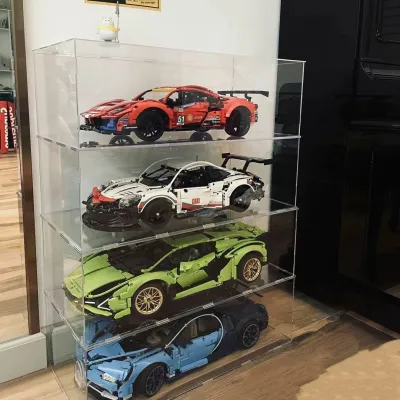 High Transparent Acrylic Storage Box for Lego Porsche 911 RSR 42096 Model Display Case Dustproof Cover Toy Organizer