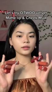 O.TWO.O Velvet Matte Liptint Lip & Cheek Mud Dual-use Lip Clay High Pigmented Long Lasting Not Dry Concealing Lip Lines Liquid Lipstick