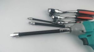 250mm electric wrench soft link length connector universal flexible shaft torque converter socket 1/2 large flying knife elasticity