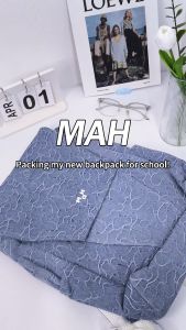 MAH Young Denim Laptop Backpack Blue Series Durable Easy Access 14 inch Computer Bag