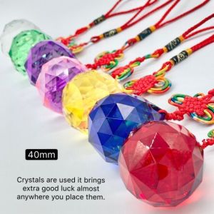 Lucky Charm Hanging Crystal Ball With String (4cm)
