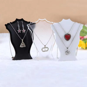 Acrylic Mini Necklace Mannequin Display StandPendant & Earring Holder for Exhibition Jewelry Photography Props & Store Display