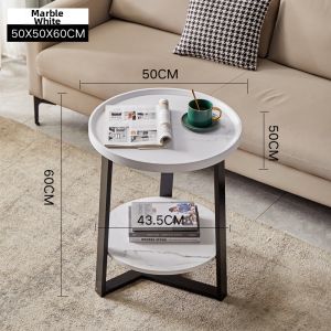 XUANXISHI | Luxury Minimalist Round Double-layer Side Table for Small Living Room