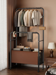 YIXUAN | Moveable Bedside Clothing and Hat Rack with Dual Bars