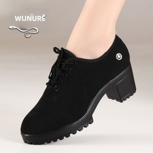 WUNUO | Soft Oxford Black High-Heel Dance Shoes