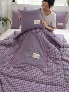 Pure Cotton Pillow Blanket Two-In-One Air Conditioner Summer Cooling Office Nap Cover Blanket Car Sofa Backrest Simple Modern Style