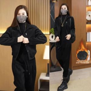 QIAOXIZI | Thickened Flannel Velvet Set for Mature Fashion