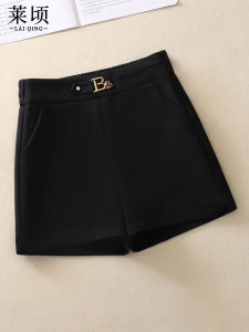 กางเกงขาสั้นสีดำ ทรงเอเอวสูง ทรงหลวม สไตล์เกาหลี กางเกงขาสั้นทรงเอสำหรับผู้หญิง แฟชั่นฤดูร้อน 2023 กางเกงขายาวทรงหลวมสบาย ๆ