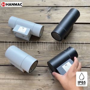Lampu dinding taman 1arah 2arah body hitam putih GU10 waterproof pagar outdoor IP65 wall lamp light
