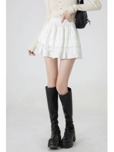 Váy Ngắn Chữ a Xếp Ly Ren Màu Trắng Cạp Cao Cho Nữ Mùa Hè Mới Về Váy Ngắn Cỡ Nhỏ Váy Ngắn Xếp Ly Ren