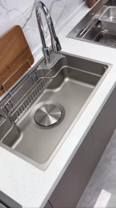 Chậu Rửa Chén Cao Cấp Lami Bồn Rửa Bát 1 Hố Inox 304 Mạ Crom Kiểu Dáng Nhật Bản Sang Trọng