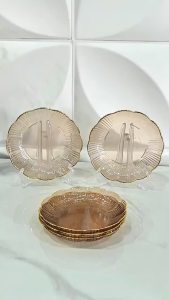 YESALL Piring Saji Kecil Mini 155cm - Lauk Pauk Buah Snack Aesthetic Serbaguna Piring Cantik Plastik Transparan Buah Kue Souvenir Estetik Plate Makanan Sushi Dim Sum Salad Buah Dessert Mewah Piring Plastik Lusinan Piring Bunga Piring Makan