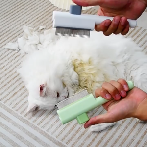 SKISOPGO Pet Grooming Brush Hair Comb Deshedding Detangle Tool Fur Cat Dog Self-cleaning Massage Comb