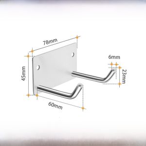 Stainless Steel Adhesive Wall Hook Kitchen Storage Organizer Strong Load Bearing No Drilling Required Metal Hook for Utensils