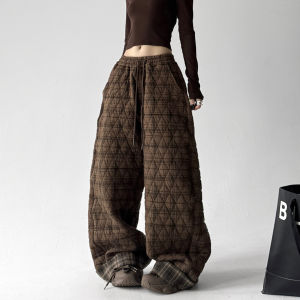 MUYUZI | Geometric Design Thick Warm Loose Pants