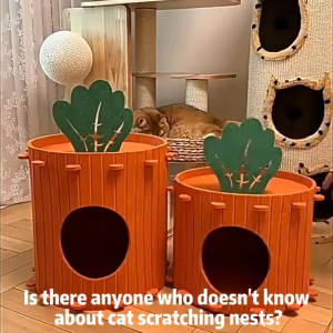 Cat Cage Felt Carrot Cat Bed Cat Scratching Board 2 In 1 Wear-Resistant And Non-Dandruff Cat House