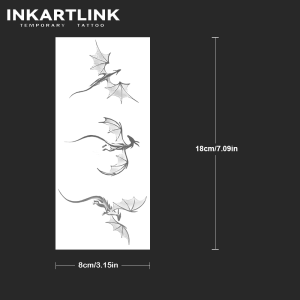 Flying Dragon Temporary TattooLasts To 15 Days New Technology Magic Waterproof Semi Permanent StickerFor Performance Parties.