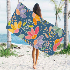 BILIBILI | Cartoon Multicolor Floral Quick Drying Microfiber Beach Towel Lightweight for Swimming Camping Yoga - Bath Towel