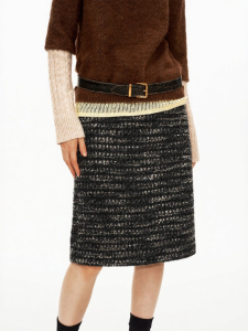 Retro Slimming Tweed Half Skirt