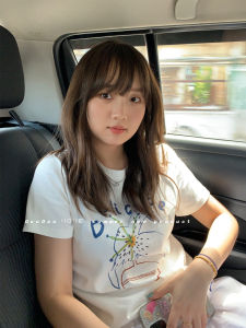 Pure Cotton Short Sleeve T-Shirt Womens Loose Slimming Summer New Style Commute round Neck Cotton 100% Print Top