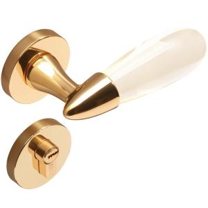 SOCINO | Silent Luxurious Crystal Gold Split Door Lock