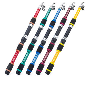 ด้ามไฟเบอร์กลาส EVA ยาว1.8ม. เบ็ดตกปลา5ส่วนสำหรับท่อนหมุนเขย่าน้ำเค็มน้ำจืด