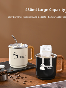 Stainless Steel Coffee Mug Office Special Womens Cup Couple Insulation High Aesthetic Value Single Ear Handle Water Cup