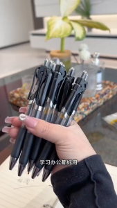 【READY STOCK】10PCS Press Type Gel Pen 0.5mm/Neutral Pen Ballpoint/Office Sign Pen Stationery Refill/Red Blue Bullet Pen