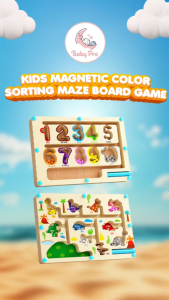 Baby Pro Kids Magnetic Color Sorting Maze Board Game Early Educational Counting and Sequencing