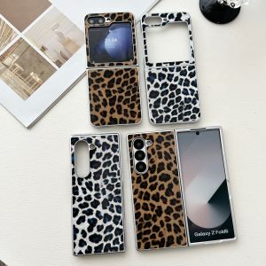 for Samsung Galaxy Z Fold 5 6 7 8 Z Fold 8 Ultra Z Flip 3 4 5 6 7 8 CaseSamsung Galaxy Z Fold 8 Case CuteFashion Leopard Print Design Detachable Leopard Flower Wrist Strap for Women Girls