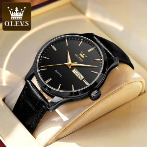 OLEVS mewah jam tangan anti air pria terbaru 2023 keren buat gaya kulit sport jam tangan cowok hot sales-bisa cod