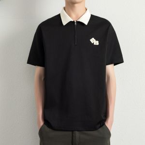 HENGYUANXIANG | Hengyuanxiang Mens Short Sleeve Polo Shirt Casual Flip Collar Ice Sensation Versatile Summer New Style Fashion Urban Cotton Blend