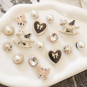 16PCS Heavenly Horse Flower Shoe Charms DIY Accessories Butterfly Bowknot Clogs Shoe Buckles Decorations Heart Shaped Shoe Clips