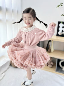 Kids Princess Skirt Childrens Clothing Baby Girl Cake Dress Tutu Skirt Knitting Suit Girl Fashion Children Autumn Clothing