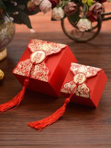 Gilding Wedding Candy Box Creative Chinese Style Small Towel Gift Box Wedding Chinese Style Wedding Paper Box Red Candy Box