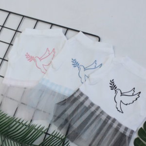 Baju kucing anjing kelinci monyet cowok cewek lucu - Bukipet Fluffy Dove Dress Series