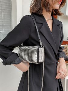 Small Soft Surface Diamond Encrusted Womens Crossbody Shoulder Bag Fashionable Korean Style Handbag Casual Leisure Tote
