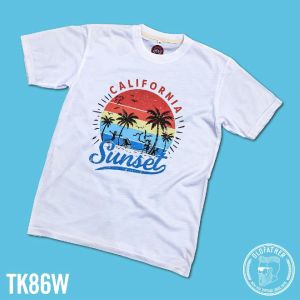 เสื้อยืดคอกลมแขนสั้น ผ้าTK พิมพ์ระบบ Sublimation นุ่ม สวมใส่ สบาย ระบายอากาศไม่ร้อน ( รหัสสินค้า TK 86 )