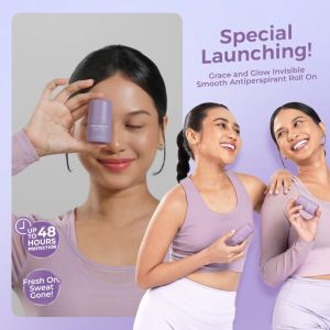 Grace & Glow Invisible Smooth Antiperspirant Roll On 20 ml | Deodoran Anti Bau Badan - Mengurangi Keringat Berlebih Pada Ketiak Hingga 48 Jam