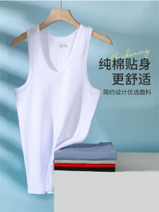 2024 Mens Pure Cotton Tank Top Summer Youth Shoulder Workout Fitness Sweatshirt Running Sleeveless T-shirt Male Base Shirt