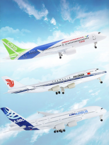 JIZHICHEN | Simulated Alloy Airbus A380 Model