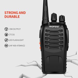 888S Hunting Radios UHF Walky Talky 2 units Walkie talkie Radio with headphones  BF-A58S/BF-R5/BF-C50 Handy Talky TWO WAY Radio Hitam sipil daya tinggi walkie talkie